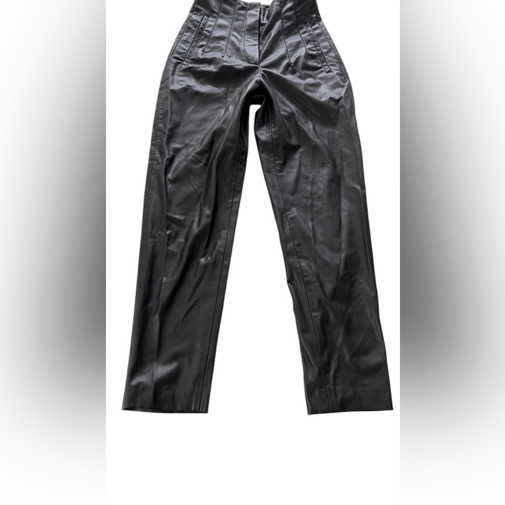 NWT Zara faux leather straight leg pants XS - Picture 4 of 10